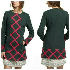 Anthropologie Elevenses Tamarisk Lattice Coat